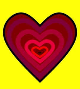 Graphic of a heart, within a heart, within a heart.